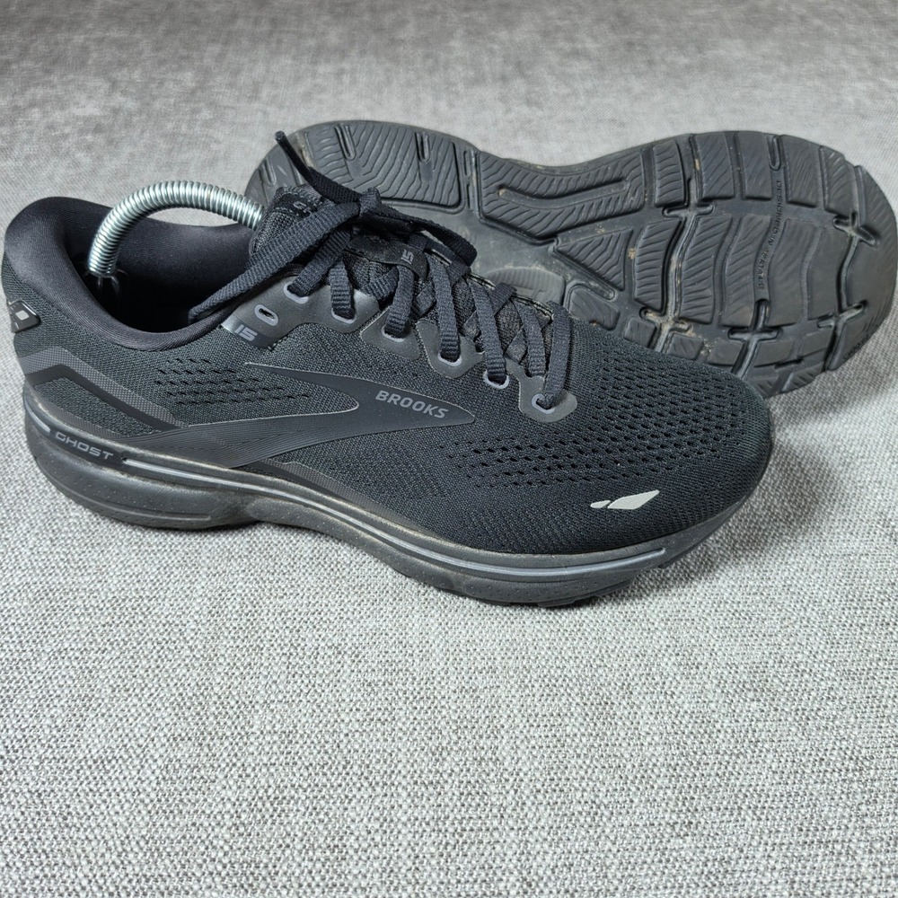 Brooks Ghost 15 Women 11 Black Running Shoes 1203801D020 Wide D Mesh Lace Up